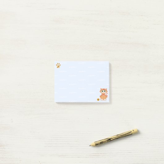 Ginger Tabby Kitty Cat Cartoon Post-it® Notes (Op bureau)