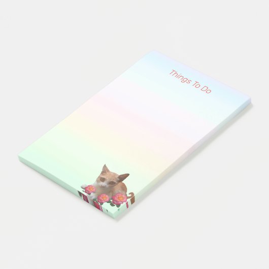 Ginger Tabby Kitty Cat op parelkleurstoffen Post-it® Notes (Schuin)