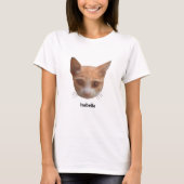 Ginger Tabby Kitty Kat & Kalligrafie T-shirt (Voorkant)