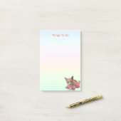 Ginger Tabby Poes Kat op Pastelkleuren Post-it® Notes (Op bureau)