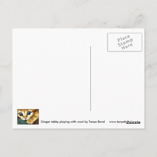 Ginger tabby's spelen met wol briefkaart (Achterkant)