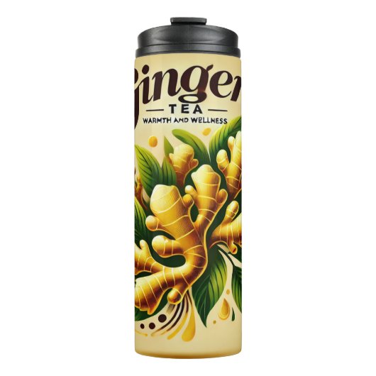 Ginger Tea Design AI-kunst Thermosbeker (Voorkant)