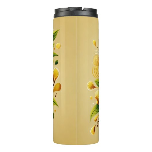 Ginger Tea Design AI-kunst Thermosbeker (Achterkant)