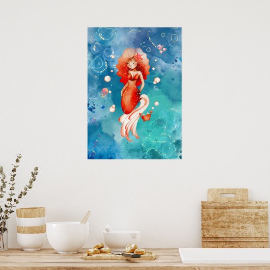Ginger the Mermaid Poster (Keuken)