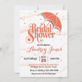 Ginger Umbrella Bridal Shower Invitation Kaart