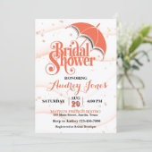Ginger Umbrella Bridal Shower Invitation Kaart (Staand voorkant)