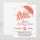 Ginger Umbrella Bridal Shower Invitation Kaart (Voorkant / Achterkant)