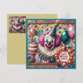 GINGER ~ Verjaardagskaart ~ Clown ~  (Voorkant / Achterkant)