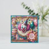 GINGER ~ Verjaardagskaart ~ Clown ~  (Staand voorkant)