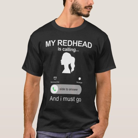 Ginger Vriendin voor mannen Mijn Redhead roept T-shirt (Voorkant)