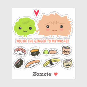 Ginger, Wasabi en Sushi Friends Vinyl Sticker Set