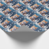 Ginger Winter Kerstkat Cadeaupapier (Hoek)