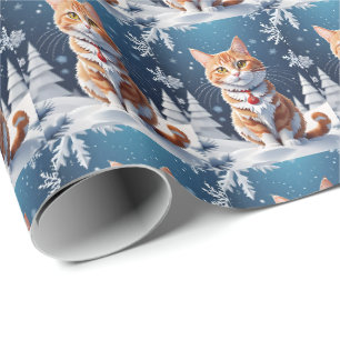 Ginger Winter Kerstkat Cadeaupapier
