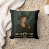 Ginger Witch met haar vliegende wasberen Kussen (Deken)