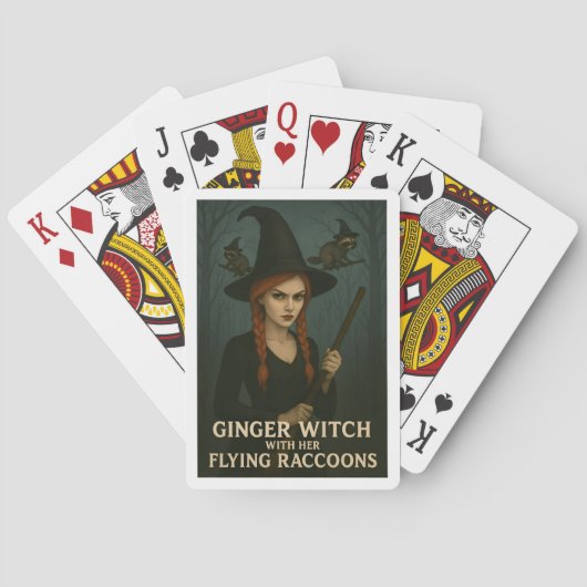 Ginger Witch met haar vliegende wasberen Pokerkaarten (Achterkant)