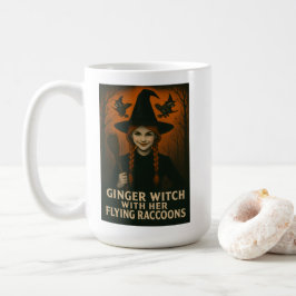 Ginger Witch met haar vliegende wasberen V2 Koffiemok