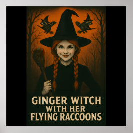 Ginger Witch met haar vliegende wasberen V2 Poster