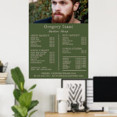 Gingerbaard Model, Herenkappers Prijslijst Poster (Thuiskantoor)