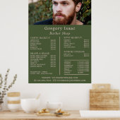 Gingerbaard Model, Herenkappers Prijslijst Poster (Keuken)