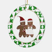 Gingerbead Couple met Holly Ornament (Links)