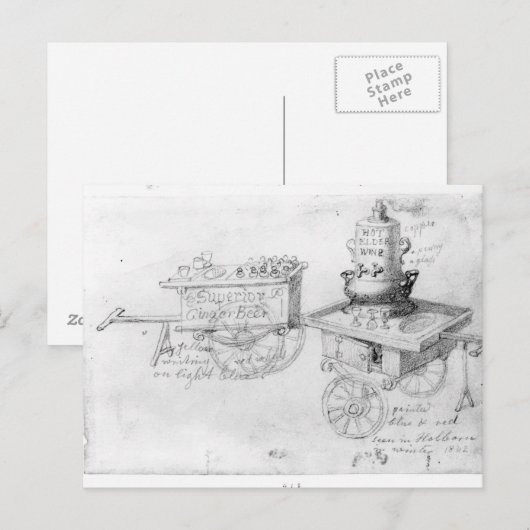 Gingerbeer en Warmteoudere wijnstallen in Briefkaart (Voorkant / Achterkant)