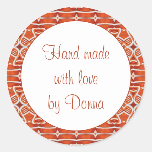 GINGERBREAD 1,5" Ronde "Met de Hand Gemaakt" Stick Sticker (Voorkant)