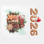 Gingerbread 2026 Holiday Christmas  Fleece Deken (Voorkant (Horizontaal))