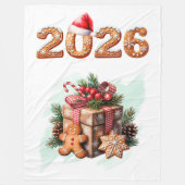 Gingerbread 2026 Kerstmis Fleece Deken (Voorkant)
