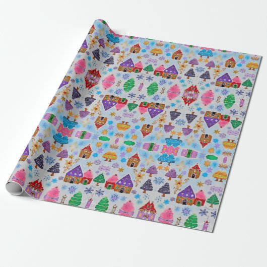 Gingerbread 2 ontwerp Holiday Wrapping Paper Cadeaupapier (Uitgerold)