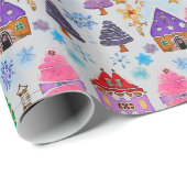 Gingerbread 2 ontwerp Holiday Wrapping Paper Cadeaupapier (Rol Hoek)