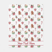 Gingerbread and Hot Cocoa Christmas Fleece Blanket Deken (Voorkant)