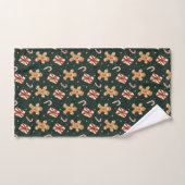 Gingerbread and Peppermint Christmas Pattern Bad Handdoek (Handdoek)