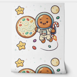 Gingerbread Astronaut Christmas Cute Space Decor Behang