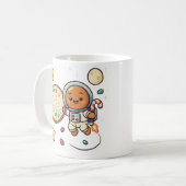 Gingerbread Astronaut Christmas Holiday Cute Space Koffiemok (Voorkant links)