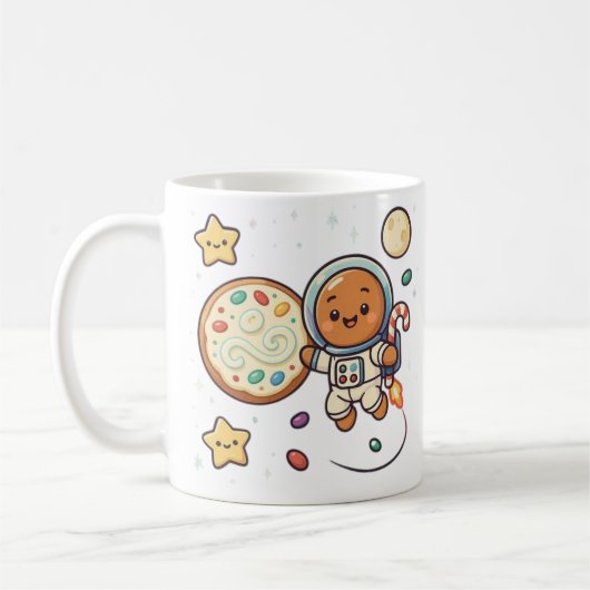 Gingerbread Astronaut Christmas Holiday Cute Space Koffiemok (Links)