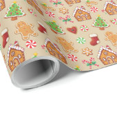Gingerbread Baby Christmas Girft Wrapping Paper Cadeaupapier (Rol Hoek)