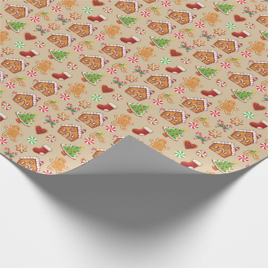 Gingerbread Baby Christmas Girft Wrapping Paper Cadeaupapier (Hoek)