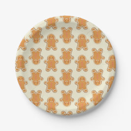 Gingerbread Baby Cookies Paper Plates Christmas Papieren Bordje