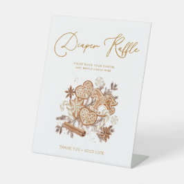 Gingerbread Baby Luier Raffle Baby shower Teken Reclamebord Met Voetstuk