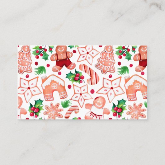 Gingerbread Baby shower Boeken voor Baby Meisje Informatiekaartje (Achterkant)