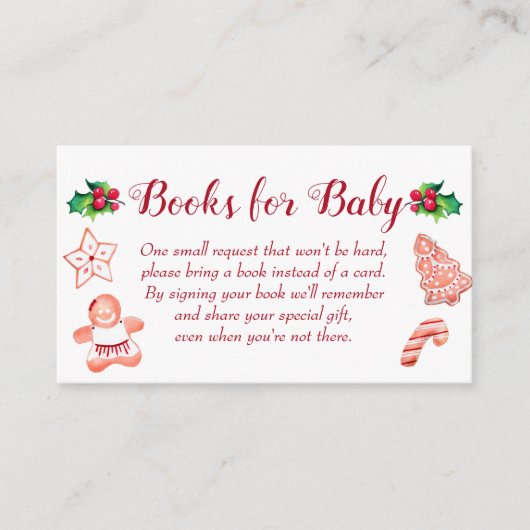 Gingerbread Baby shower Boeken voor Baby Meisje Informatiekaartje (Voorkant)