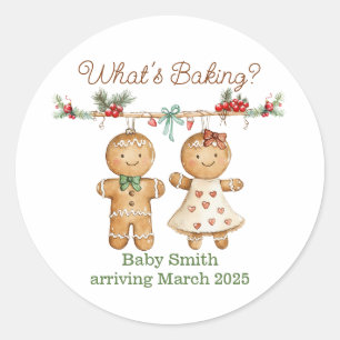 Gingerbread Baby shower gender onthult stickers