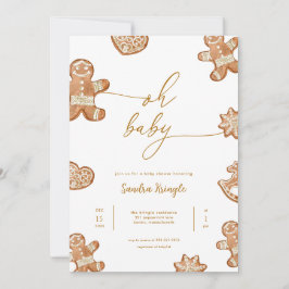 Gingerbread Baby shower Invitation Winter Kaart