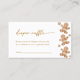 Gingerbread Baby shower Luier Raffle Kaart Visitekaartje
