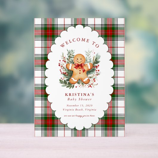 Gingerbread Baby Shower Welcome Acryl Bord (Neutraal)