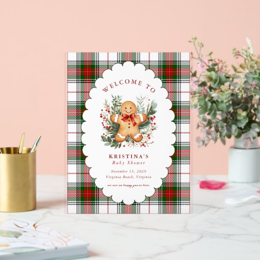 Gingerbread Baby Shower Welcome  Acryl Bord (Huwelijk)