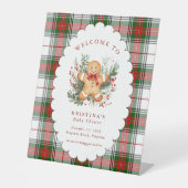 Gingerbread Baby Shower Welcome  Reclamebord Met Voetstuk (Voorkant)