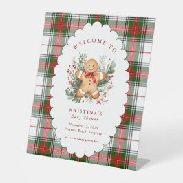Gingerbread Baby Shower Welcome  Reclamebord Met Voetstuk
