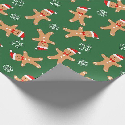Gingerbread Baby with Santa Hat Wrapping Paper Cadeaupapier (Hoek)