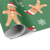 Gingerbread Baby with Santa Hat Wrapping Paper Cadeaupapier (Rol Hoek)
